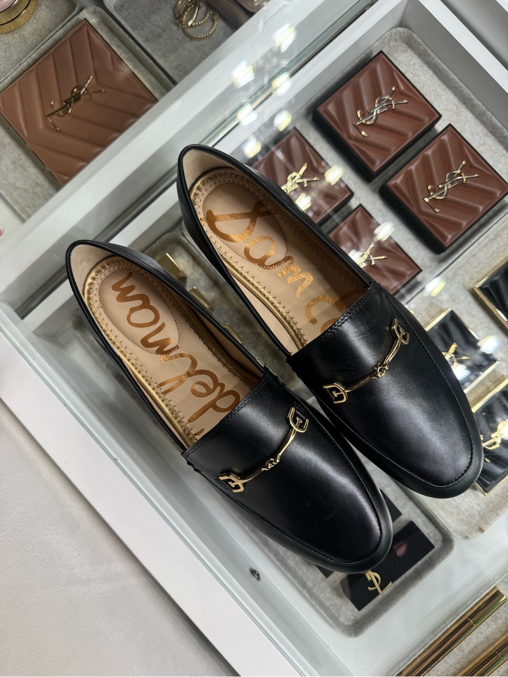 Sam Edelman Black Leather Horsebit Loafers - Picture 2 of 5